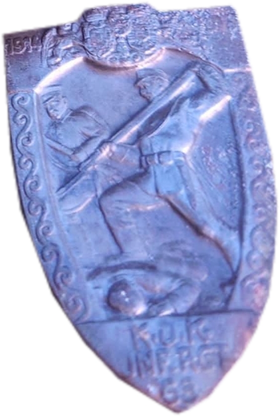 insignă de șapcă (Kappenabzeichen) a Regimentului de Infanterie k.u.k. nr. 63 „Freiherr von Pitreich” din colectia personala Georgiu Daniel